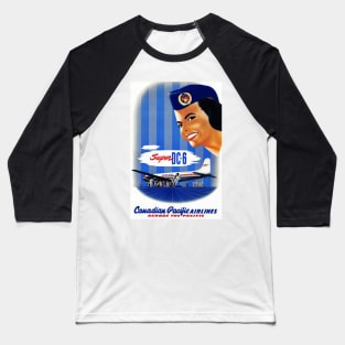 Vintage Travel Poster Canada Super DC-6 Baseball T-Shirt